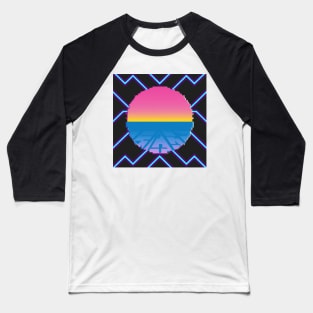 Cyber sun circle Baseball T-Shirt